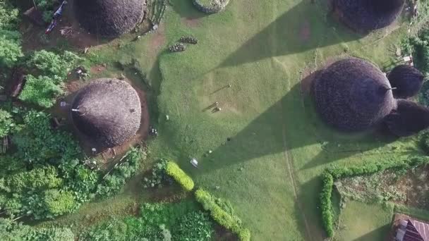 Magische Wae Rebo Slow Motion Luchtfoto Vogels Oog — Stockvideo