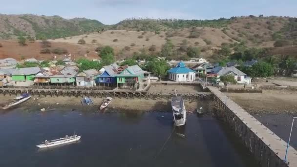 Village Pêcheurs Desa Komodo Xoplan Aérien Xotirez Arrière — Video