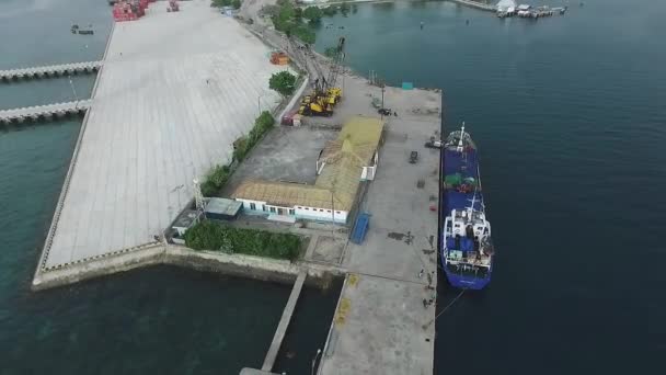 Puerto Waingapu Disparo Aéreo — Vídeo de stock