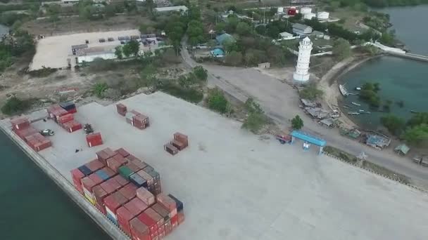 Λιμάνι Στο Waingapu Aerial Shot — Αρχείο Βίντεο