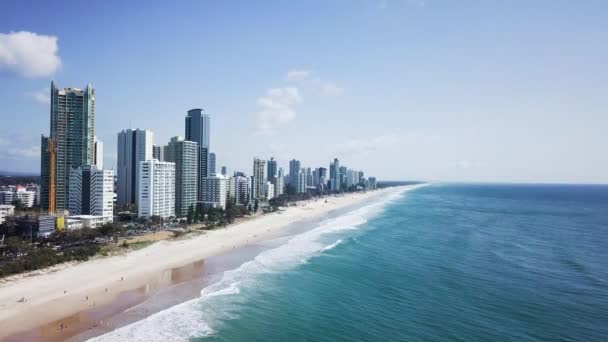 Images Aériennes Surfers Paradise Des Plages Bâtiments Canaux Environnants Dans — Video