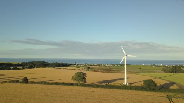 風力発電は海やドローンの風景を — ストック動画