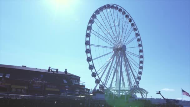 Ferris Wheel Seattle — Stock Video