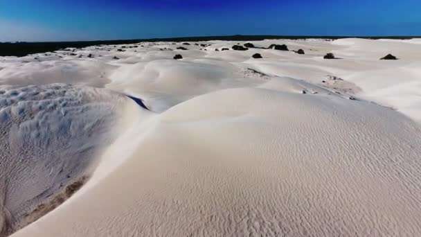 Lancelin Sand Waves Drone View Desert — Stock Video