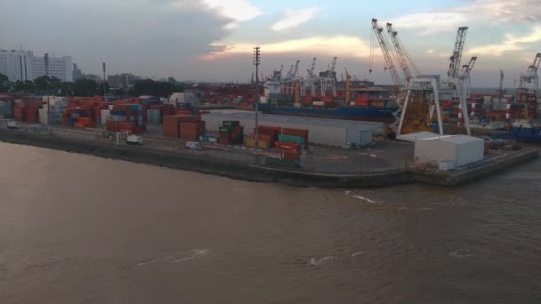 Blick Auf Den Hafen Von Buenos Aires — Stockvideo