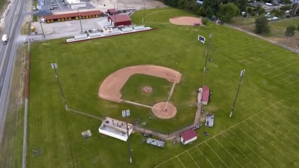 Jogo Beisebol Drone Shoot Time Lapse Payette Idaho Desfasamento Temporal — Vídeo de Stock