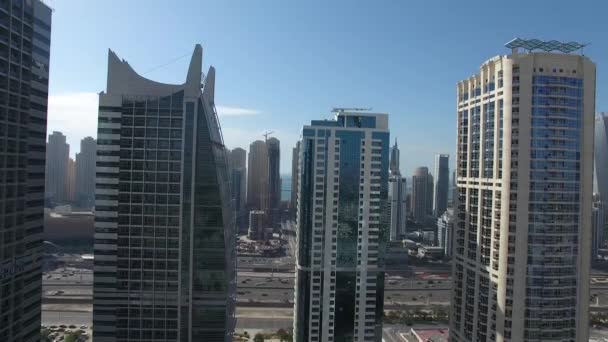 Drone Video Ovan Dubai Marina Området — Stockvideo