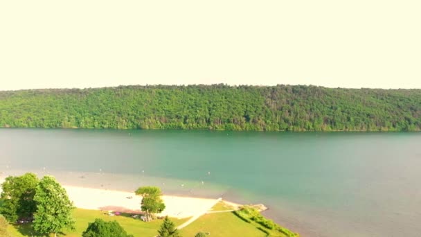 Vista Desde Cielo Orilla Del Lago — Vídeos de Stock