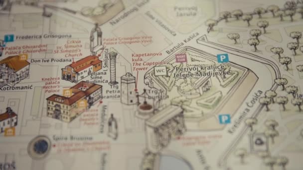 Clip Mapa Turístico Ciudad Zadar — Vídeo de stock