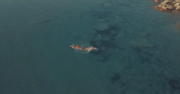 Bela Paisagem Drone Ilha Chipre Fotografado Sobre Praias Arenosas Rochas — Vídeo de Stock