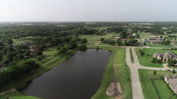 Vol Aérien Dessus Quartier Double Oak Texas — Video