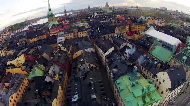 Idő Kiesés Hőlégballonból Stockholm Felett Gyönyörű Kilátás Nyílik Vidékre Városra — Stock videók