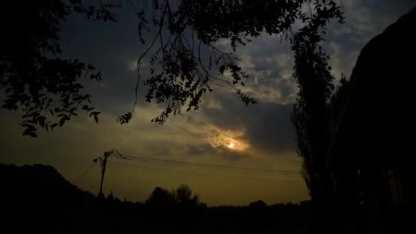 Sunset Timelapse Con Silhoutte — Vídeos de Stock