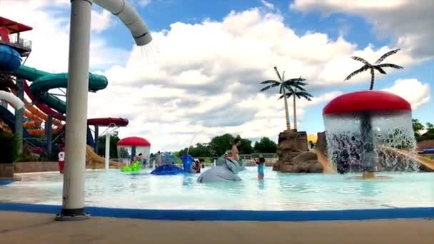 Timelapse Water Park Kids Area — Stock Video