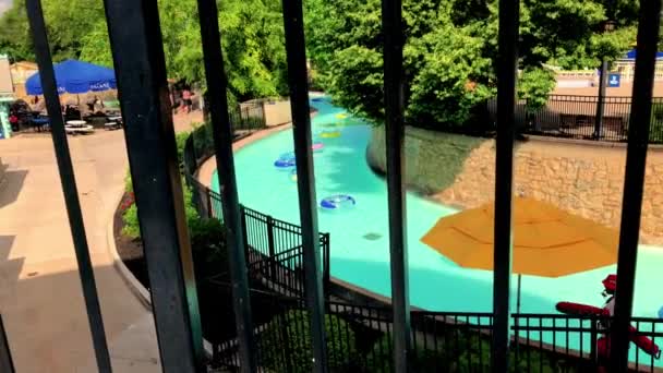 Rivière Béton Sur Parc Attractions Aquatiques — Video