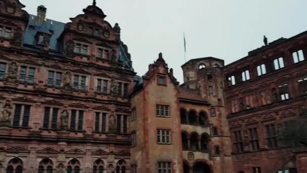 Bardzo Stara Architektura Renesansowa Starym Mieście Heidelberg Niemcy Europie Ten — Wideo stockowe