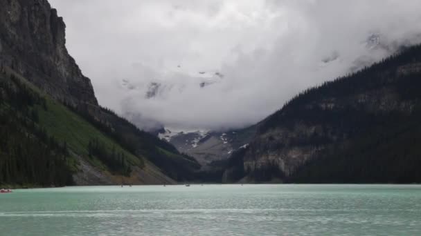 Still Shot Beautiful Lake Louise Located Jasper Alberta Canada — Stock Video