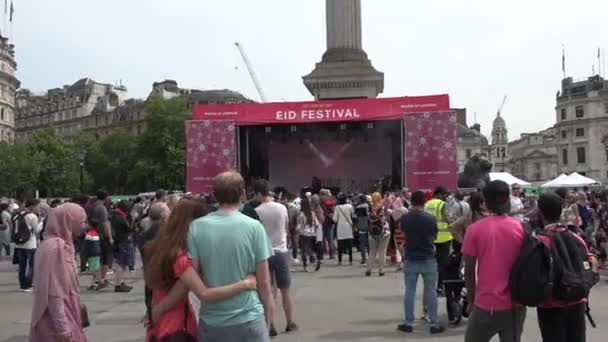 Nagyítás Egy Zenei Színpadról Londoni Eid Fesztiválon 2018 — Stock videók