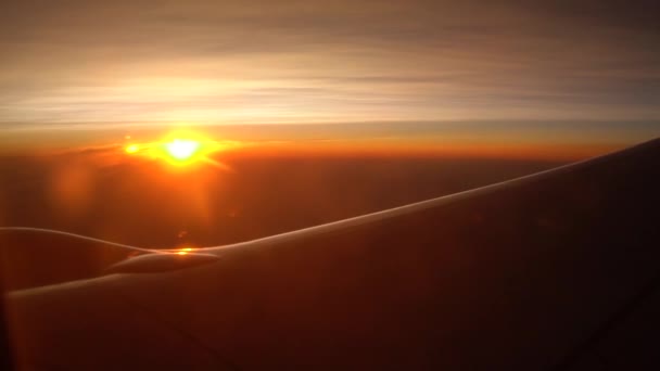 飛行機からの夕日 — ストック動画