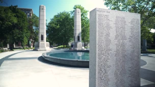 Koreaanse Oorlogsmonument Grand Rapids Michigan — Stockvideo