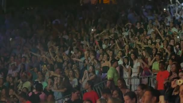 Multidão Acenando Mãos Concerto — Vídeo de Stock