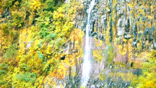 Hoge Watervallen Water Dat Van Rotsen Valt — Stockvideo