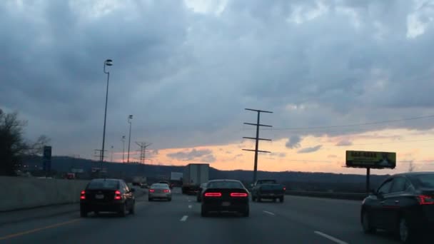 Coucher Soleil Nuages Par Fenêtre Voiture — Video