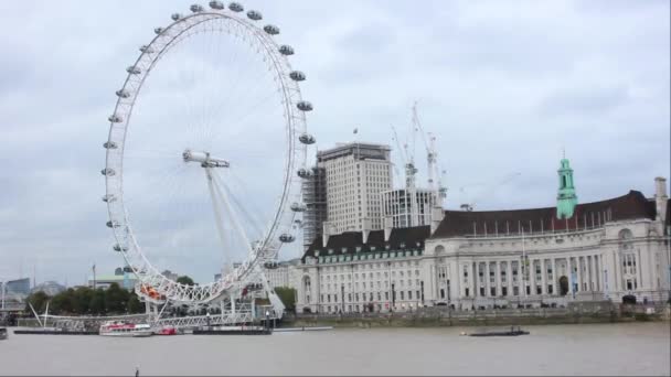 London Eye Time Lapse Ciągu Dnia — Wideo stockowe