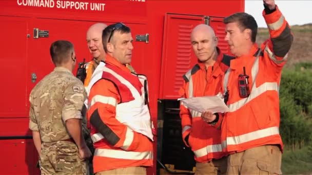 Reino Unido Junio 2018 Personal Militar Bomberos Greater Manchester Fire — Vídeos de Stock