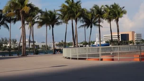 Longo Das Passarelas South Beach Miami — Vídeo de Stock