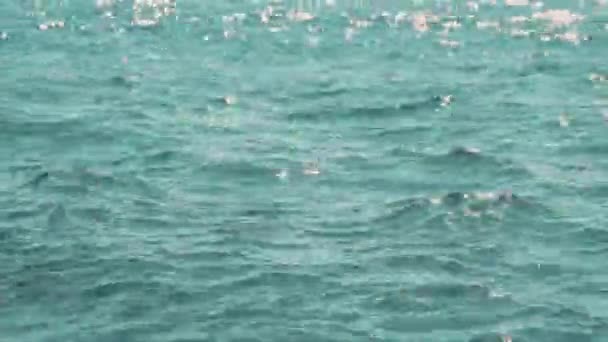 蓝色平静的水与波浪的夹击 — 图库视频影像