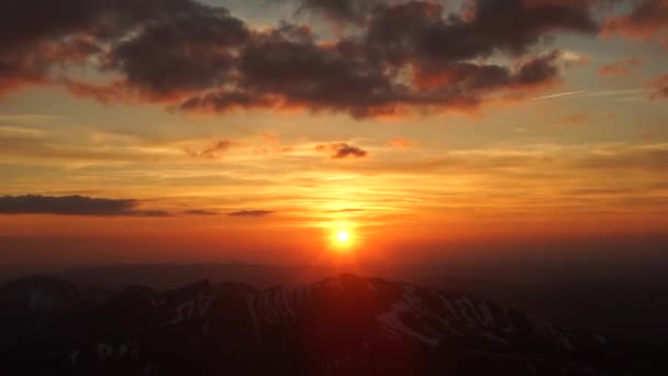 Pittoreska Solnedgången Schweiziska Bergen — Stockvideo