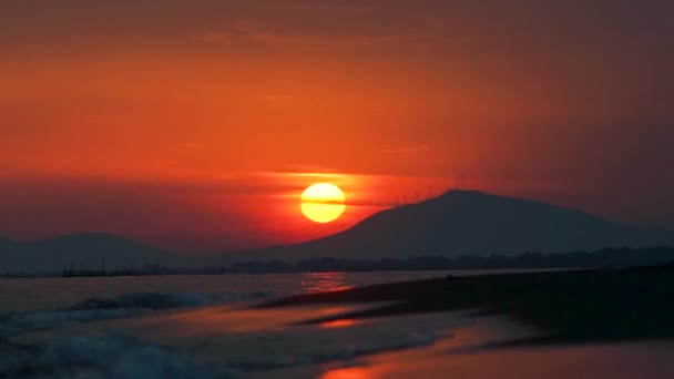 Захід Сонця Біля Вітряних Млинів — стокове відео