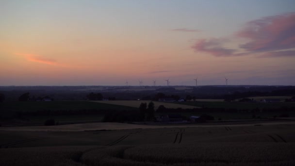 Sequência Paisagem Dinamarquesa Durante Pôr Sol Com Cores Muito Agradáveis — Vídeo de Stock