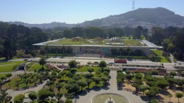 Vue Ariel Académie Des Sciences Californie Par Une Journée Ensoleillée — Video