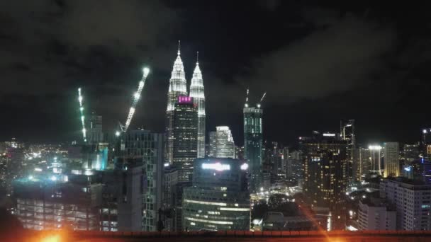 Czas Lapse Kuala Lumpur Petronas Wieże Baru Dachu — Wideo stockowe