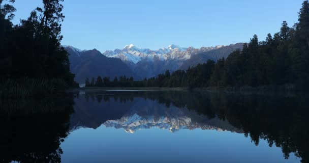 Lake Matherson Mount Cook Tasman Zonsopkomst Nieuw Zeeland — Stockvideo