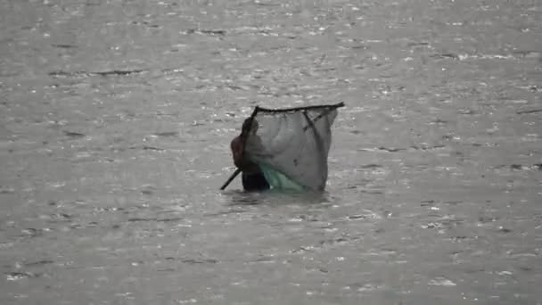 Rybář Filipínách Cebu Pozadí — Stock video