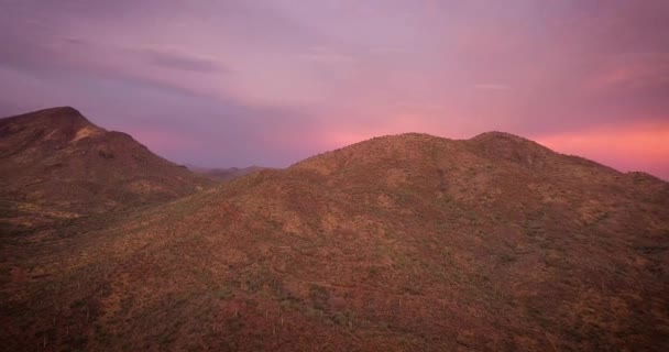 Pemandangan Udara Dari Gurun Sonora Phoenix Arizona Selama Matahari Terbenam — Stok Video