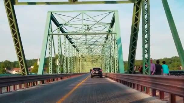 Nieuwe Hope Bridge Delaware River — Stockvideo