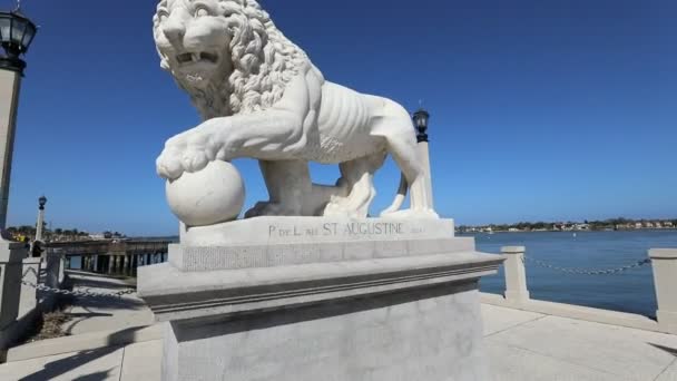 Famoso León Del Puente Los Leones — Vídeos de Stock