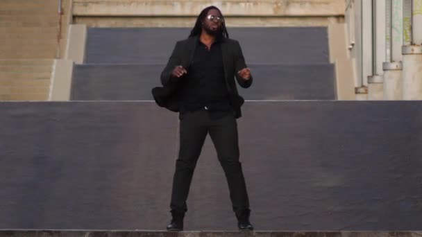 Black Male Dance Singing Performing Soul Hip Hop Reggae Rhythm — Stock video