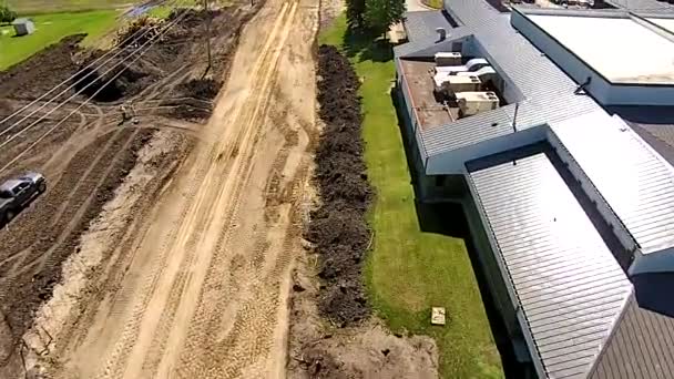 Vista Aérea Una Carretera Que Construye Portage Prairie Manitoba — Vídeos de Stock