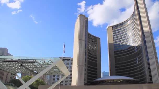 Stadhuis Van Toronto Nathan Philips Square — Stockvideo