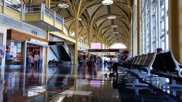 Actually Located Virginia Ronald Reagan International Airport Serves Washington Metropolitan — Stock Video