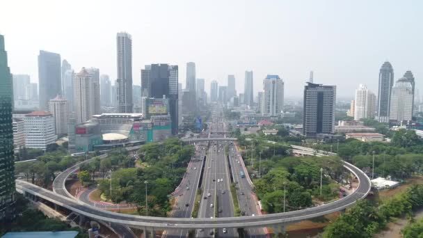 Skuddspor Fra Luften Landmark Semanggi Jakarta – stockvideo