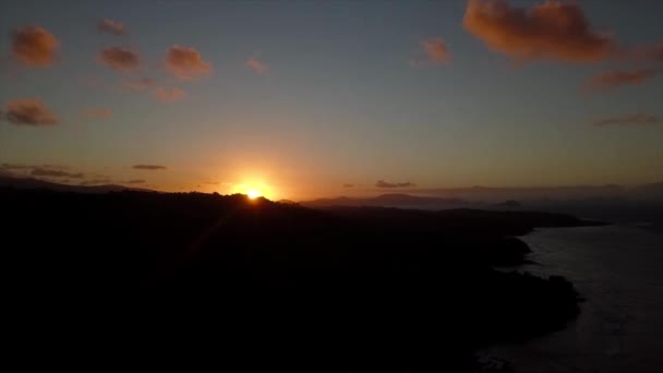 Остров Рай Воздушные Съемки Вануату Восходе Солнца — стоковое видео