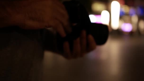 Photographie Caméra Capture Nuit Bokeh Fotographe Faible Luminosité — Video