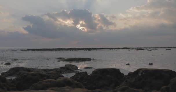 Gente Timelapse Mattina Anticipo Che Cammina Alla Spiaggia Durante Bassa — Video Stock