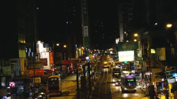 Hong Kong Yuen Long Adında Yerel Bir Yerin Gece Çekimi — Stok video